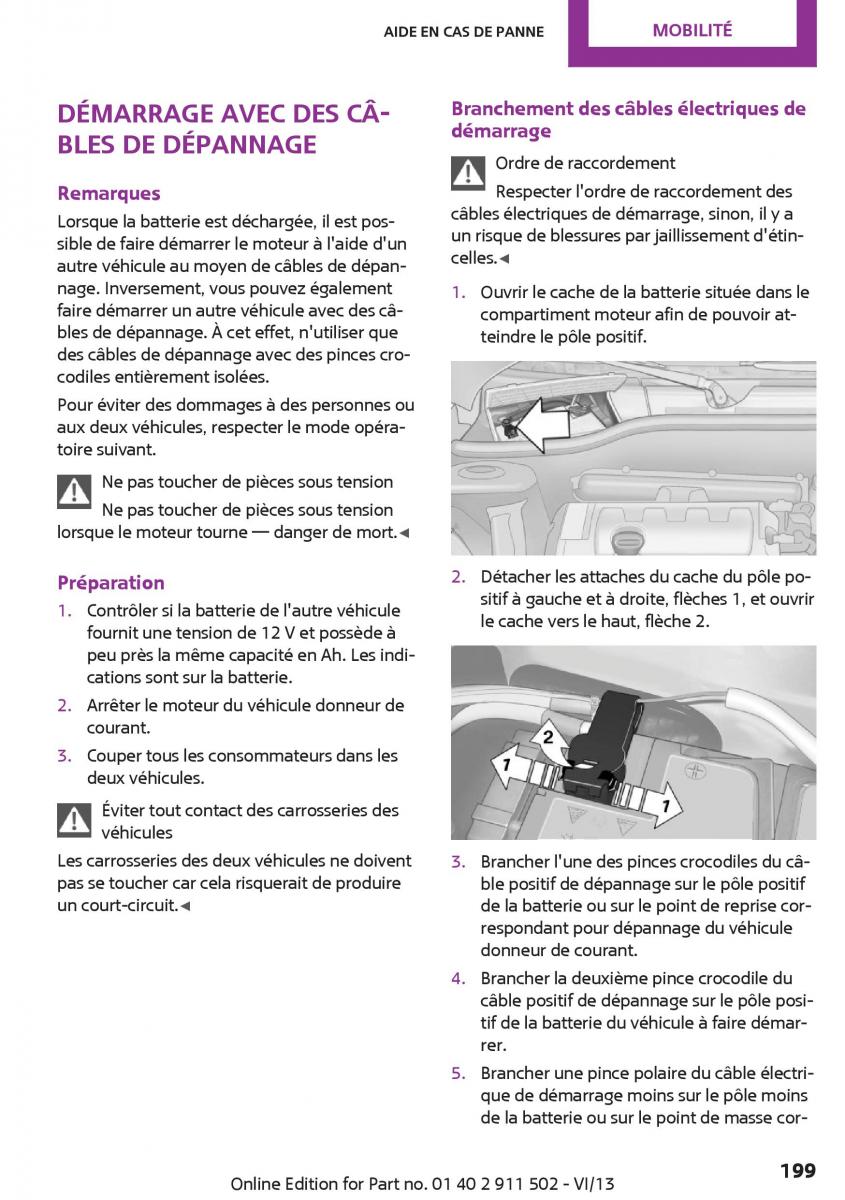 Mini Paceman manuel du proprietaire / page 199