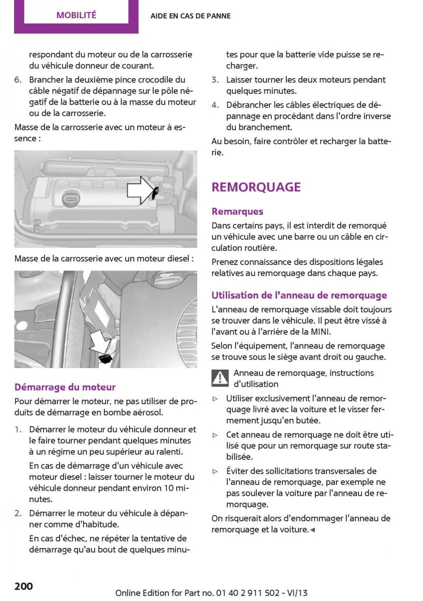 Mini Paceman manuel du proprietaire / page 200