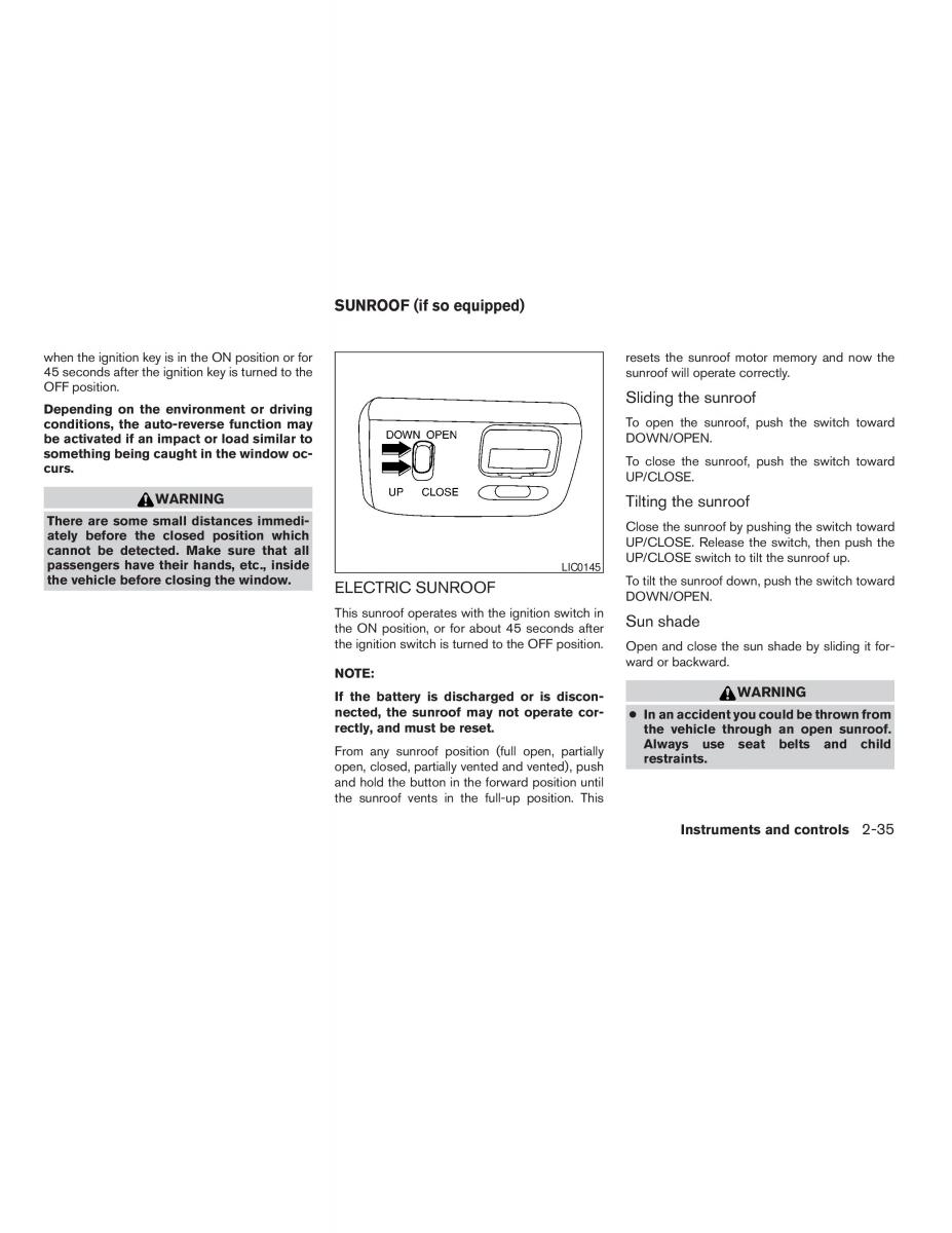 Nissan Altima L31 III 3 owners manual / page 83