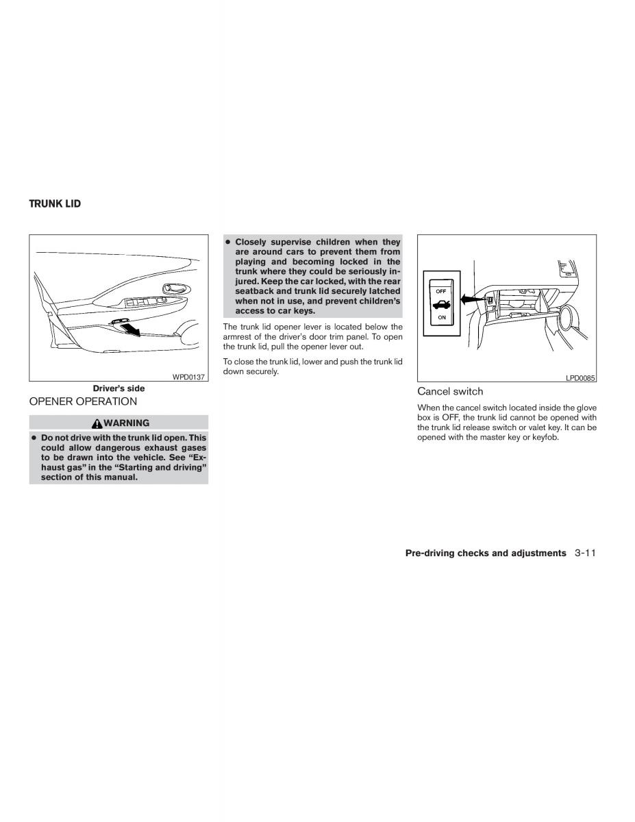 Nissan Altima L31 III 3 owners manual / page 101