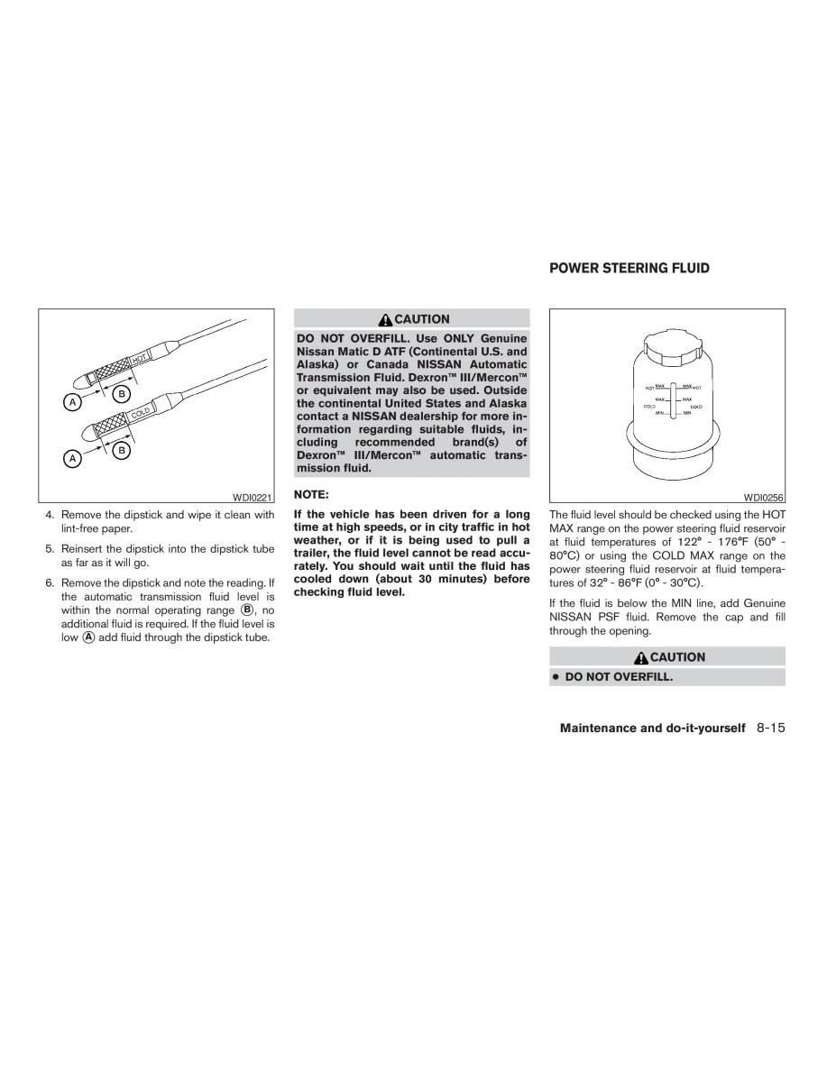 Nissan Altima L31 III 3 owners manual / page 191