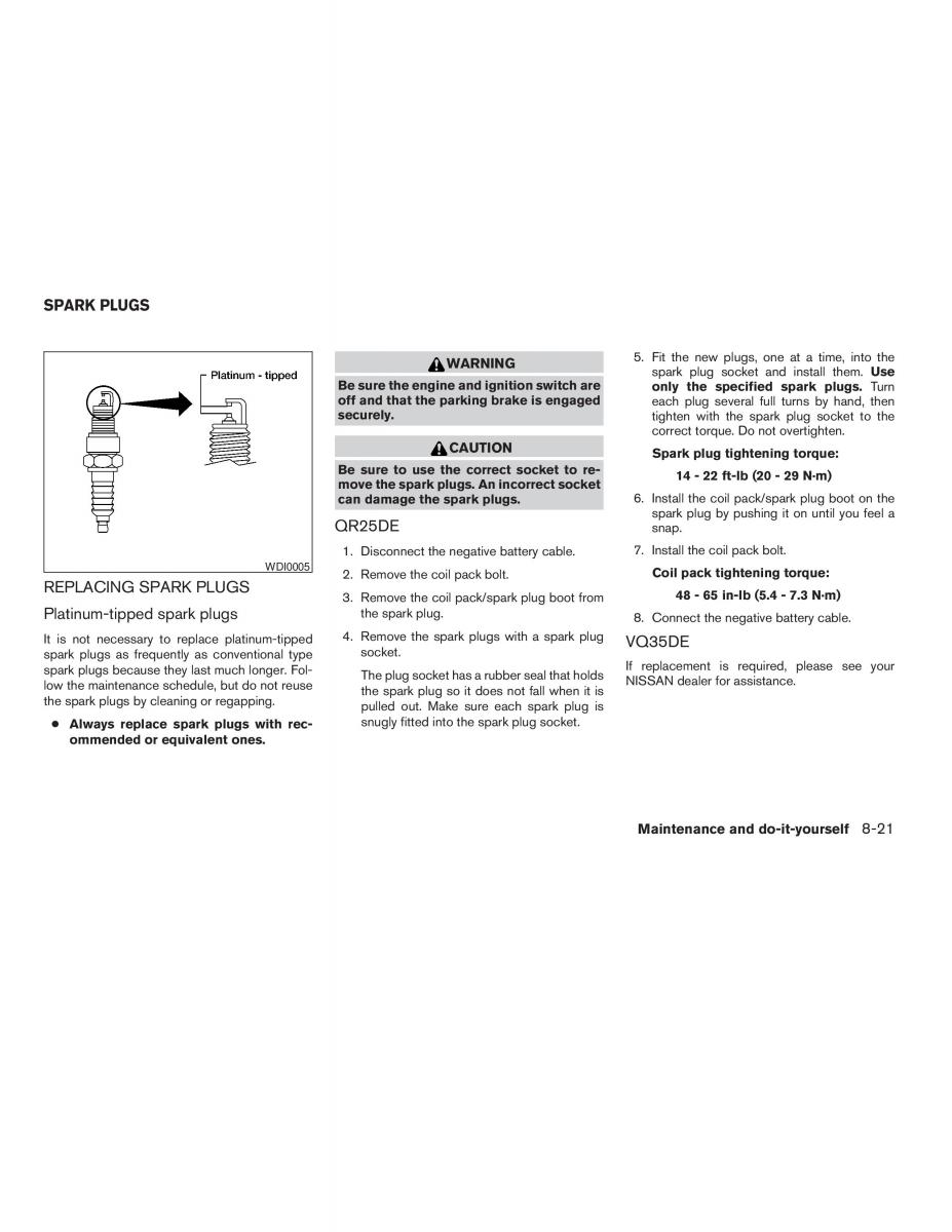 Nissan Altima L31 III 3 owners manual / page 197