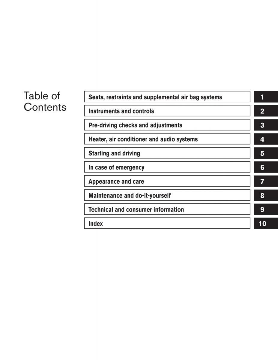 Nissan Altima L31 III 3 owners manual / page 5