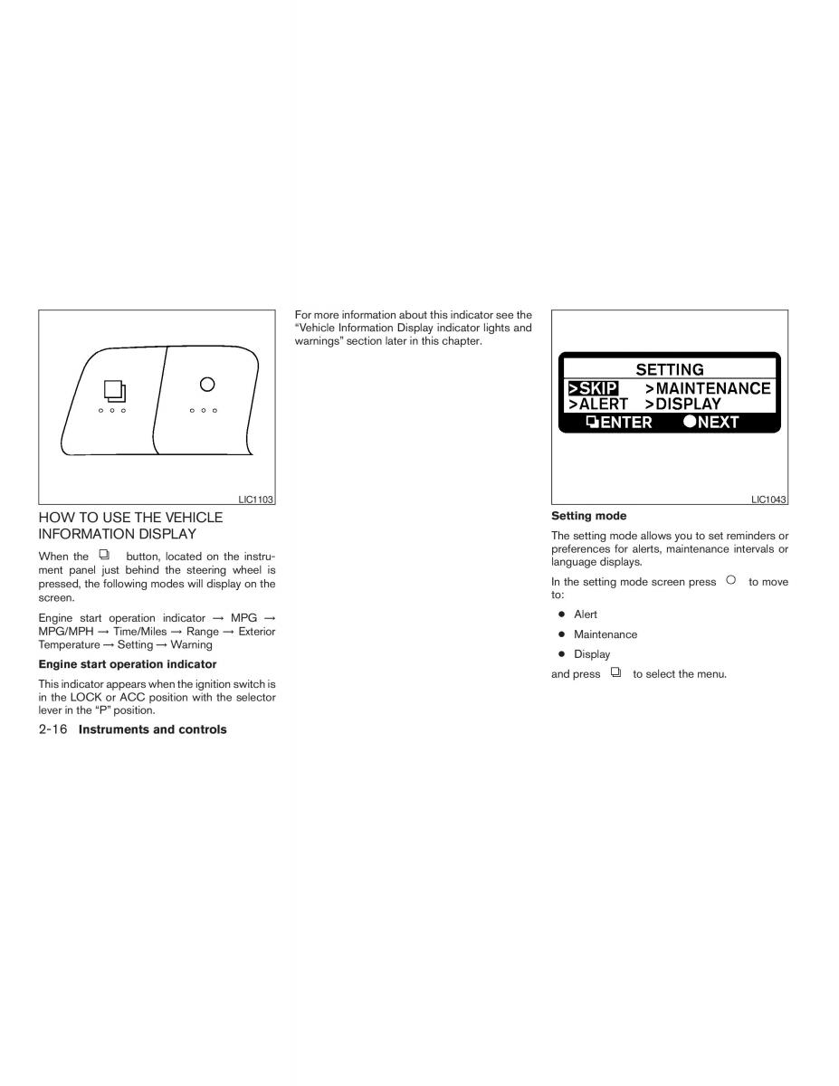 Nissan Altima L32 IV 4 owners manual / page 84