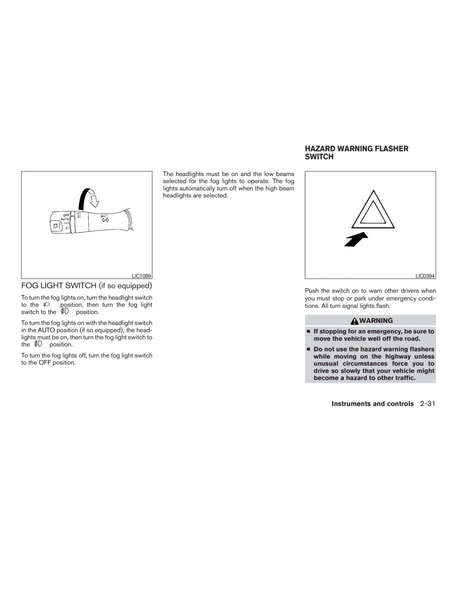 Nissan Altima L32 IV 4 owners manual / page 99