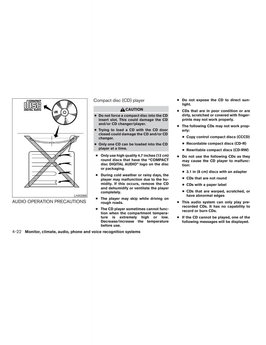 Nissan Altima L32 IV 4 owners manual / page 166