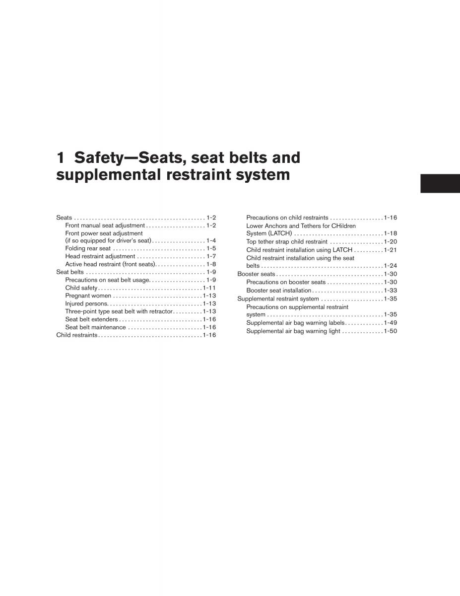 Nissan Altima L32 IV 4 owners manual / page 17