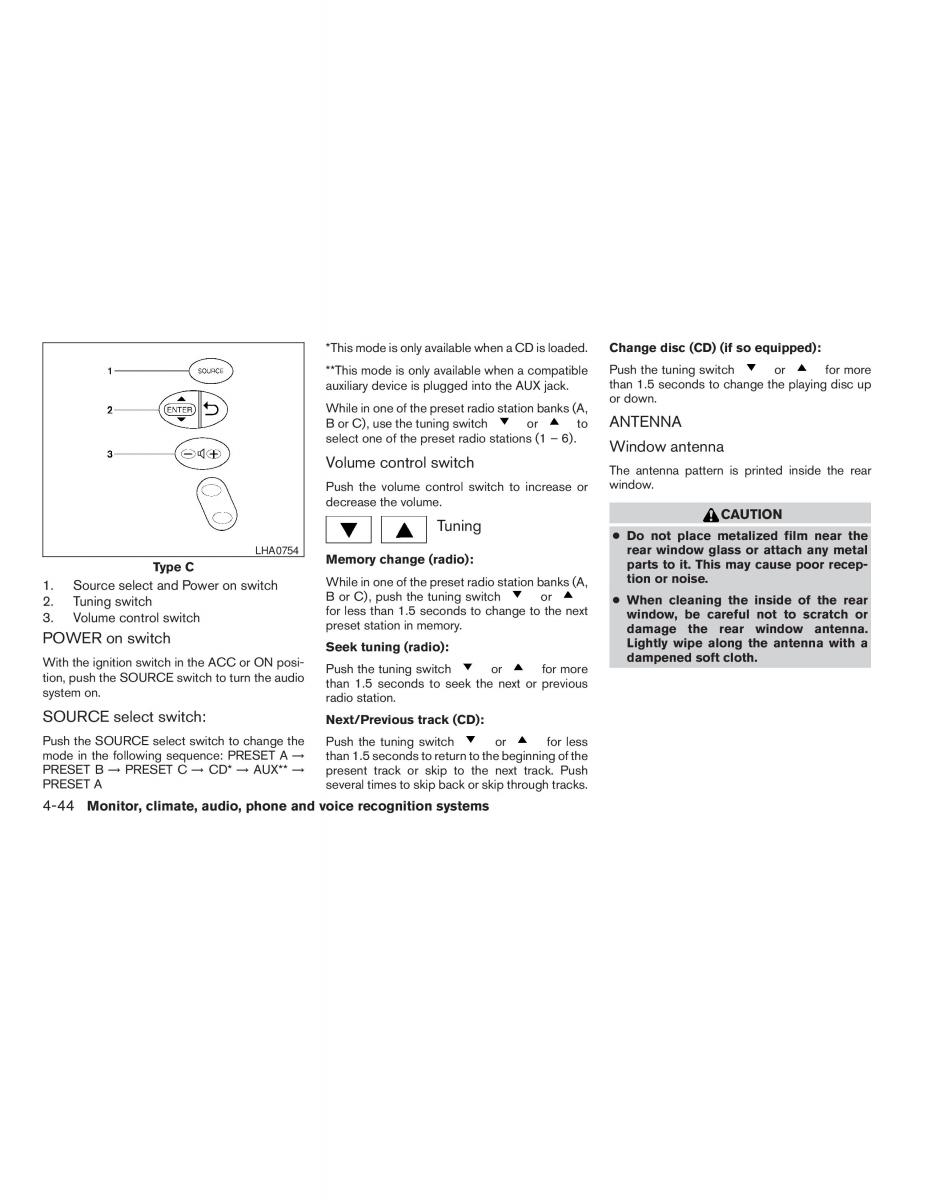 Nissan Altima L32 IV 4 owners manual / page 188