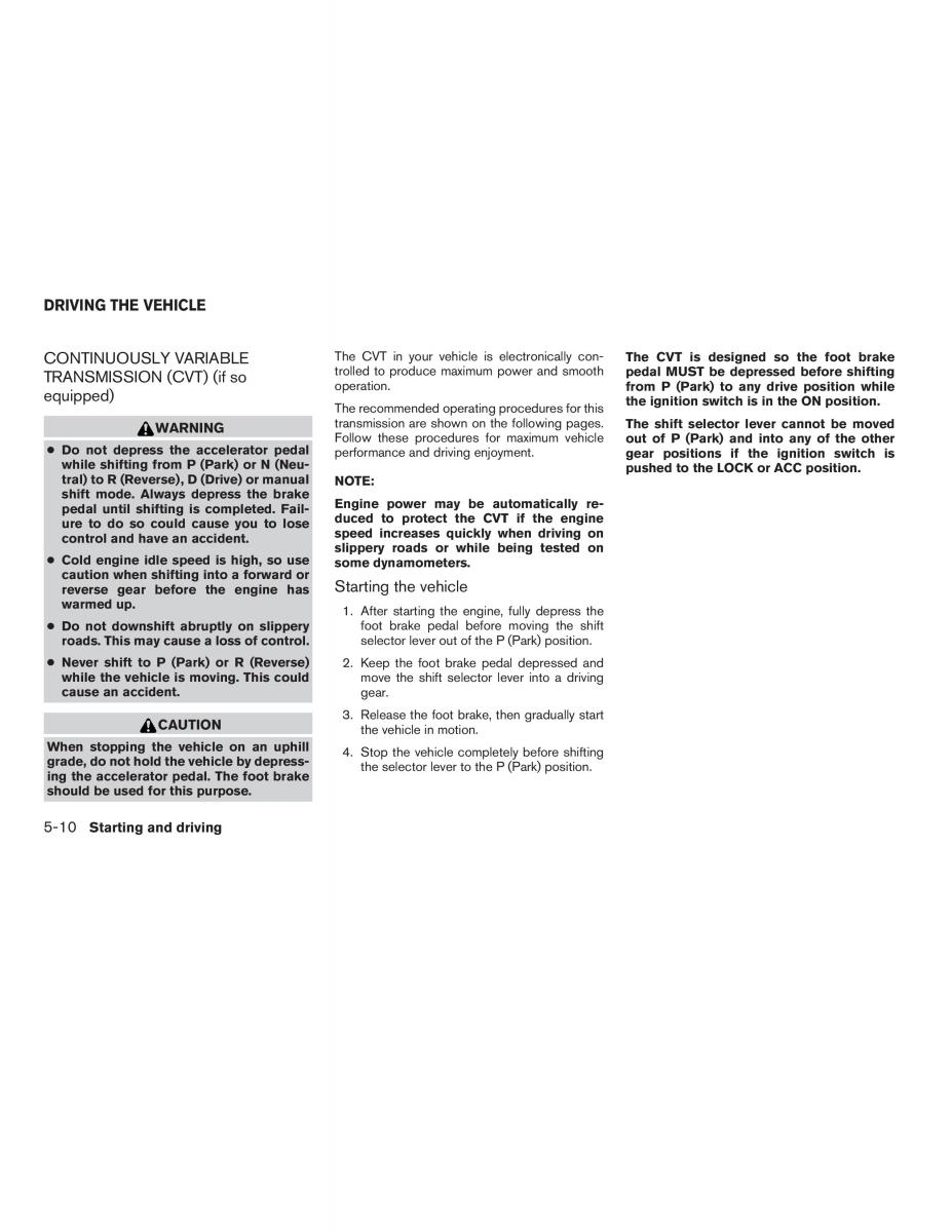 Nissan Altima L32 IV 4 owners manual / page 224