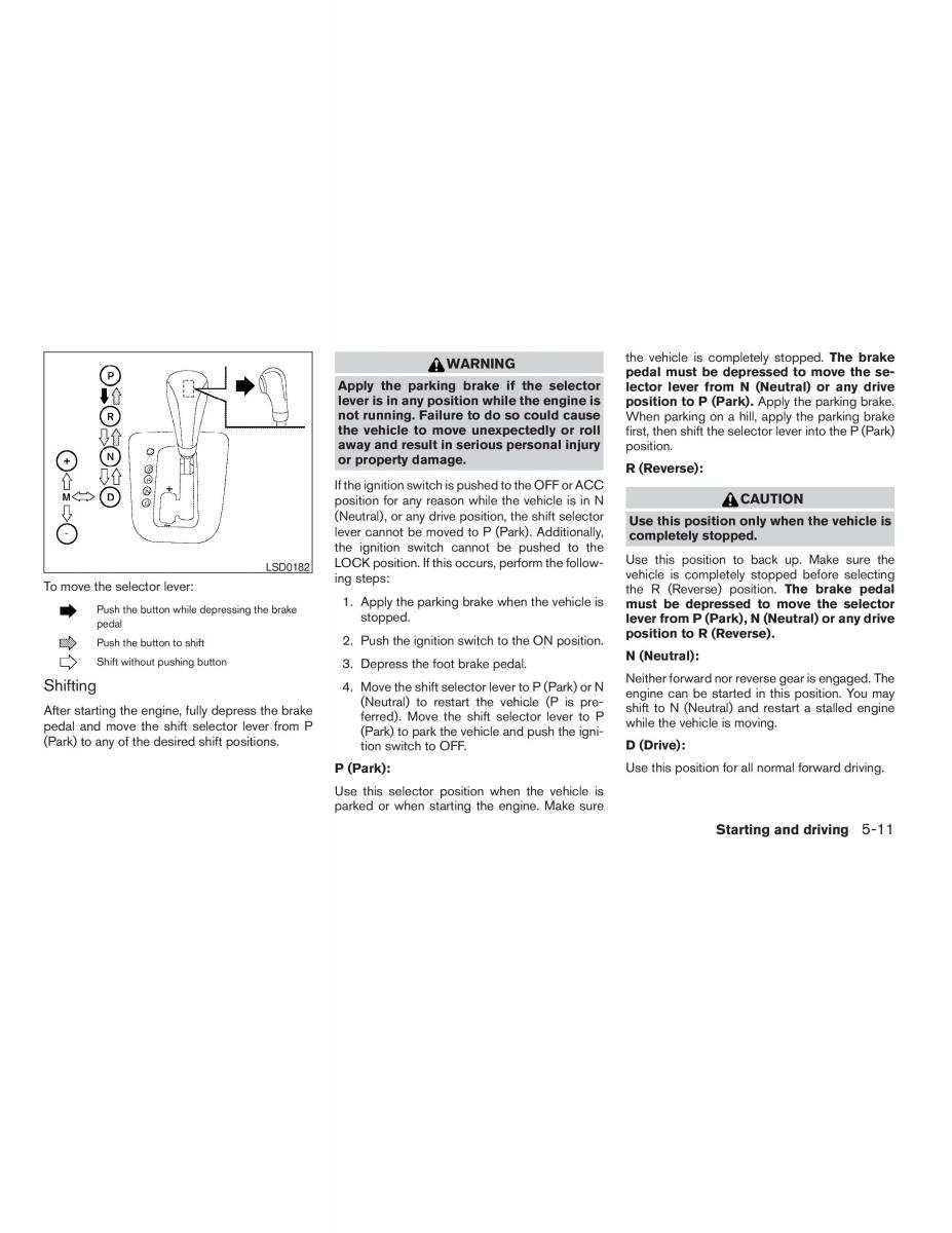 Nissan Altima L32 IV 4 owners manual / page 225