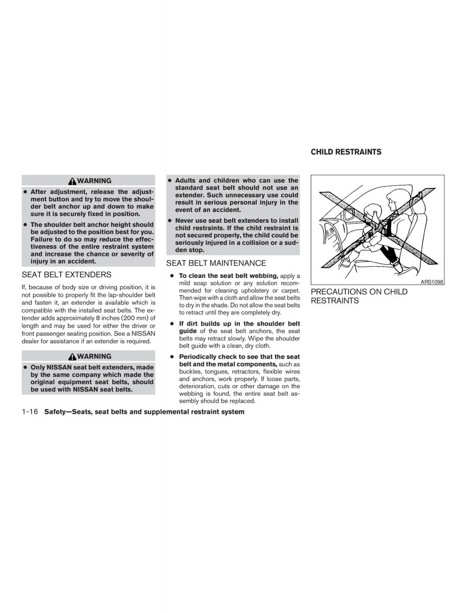 Nissan Altima L32 IV 4 owners manual / page 32