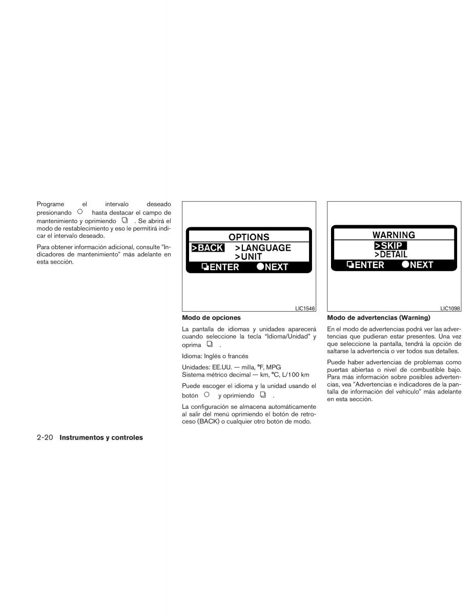 Nissan Altima L32 IV 4 manual del propietario / page 103