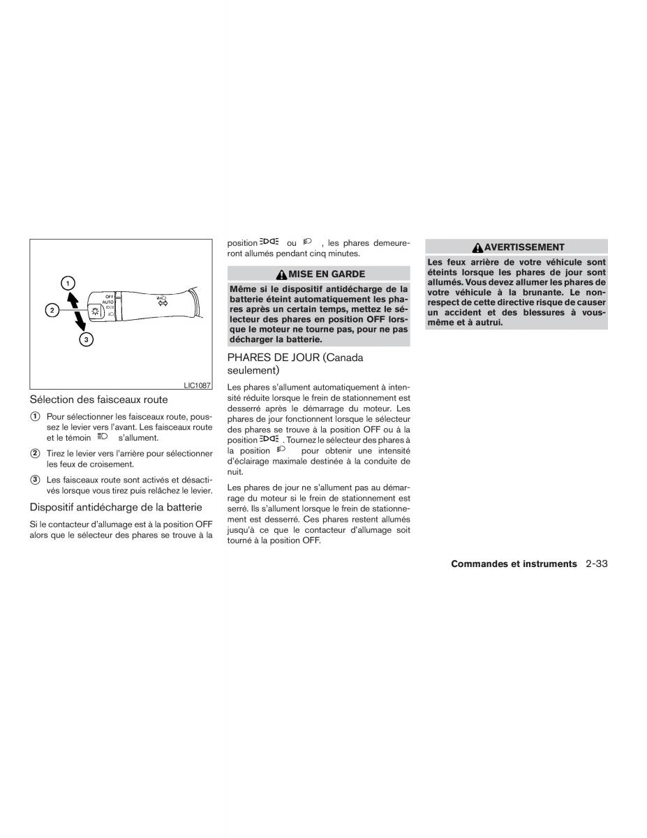 Nissan Altima L32 IV 4 manuel du proprietaire / page 111