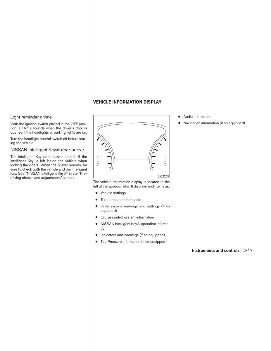 Nissan Altima L33 V 5 owners manual / page 94