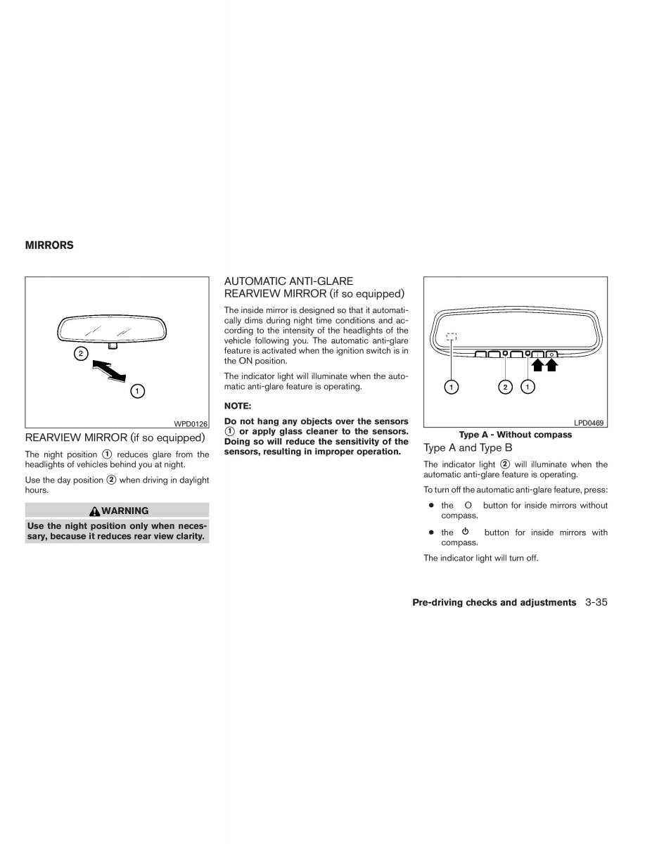 Nissan Altima L33 V 5 owners manual / page 166