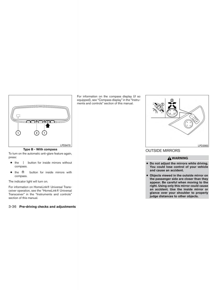 Nissan Altima L33 V 5 owners manual / page 167