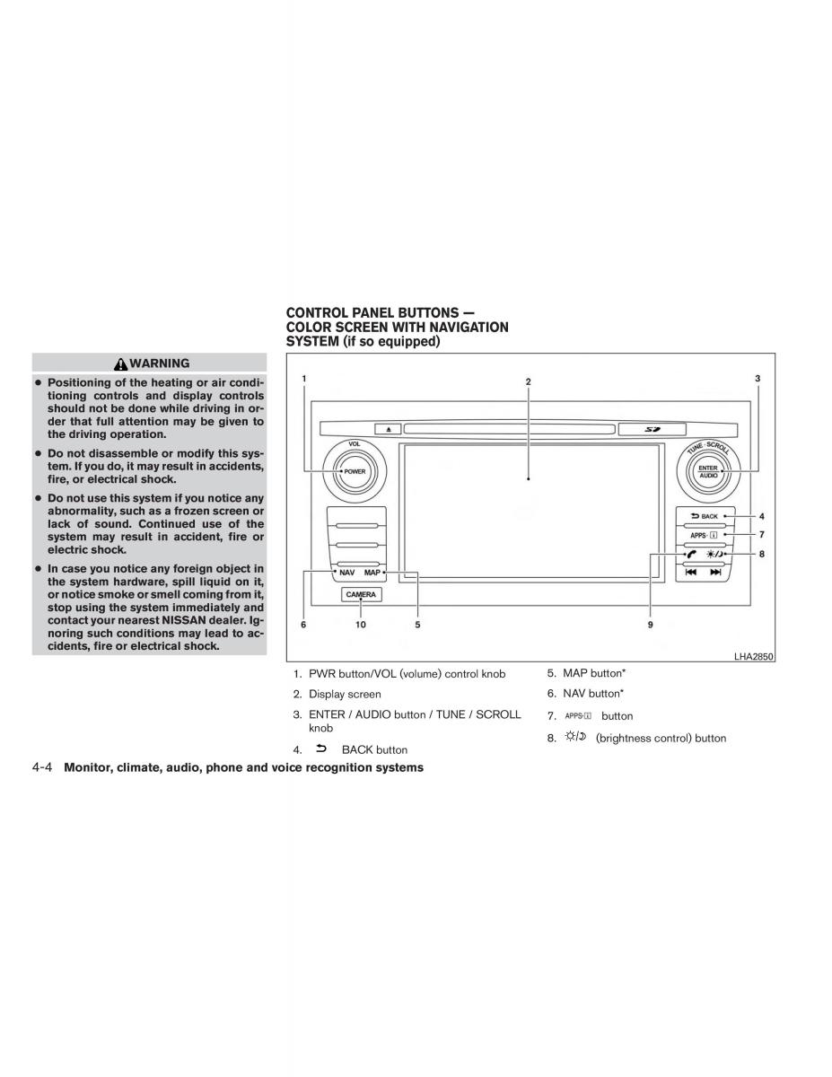 Nissan Altima L33 V 5 owners manual / page 173