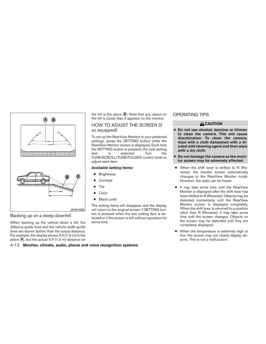 Nissan Altima L33 V 5 owners manual / page 181