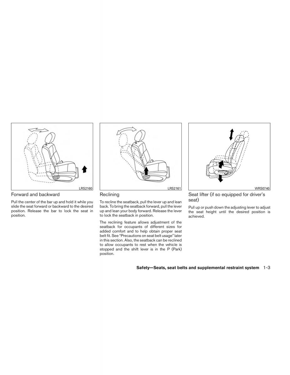 Nissan Altima L33 V 5 owners manual / page 20