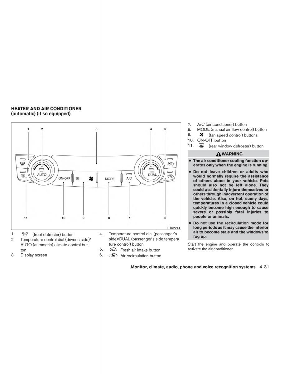 Nissan Altima L33 V 5 owners manual / page 200