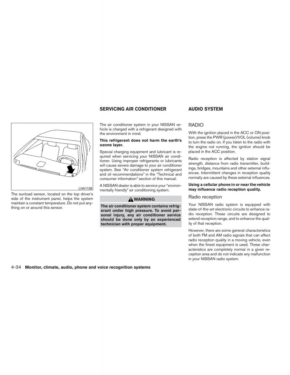 Nissan Altima L33 V 5 owners manual / page 203