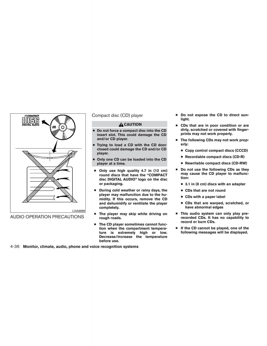 Nissan Altima L33 V 5 owners manual / page 205