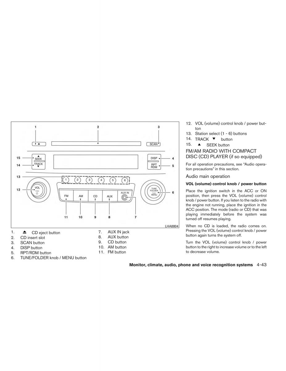 Nissan Altima L33 V 5 owners manual / page 212