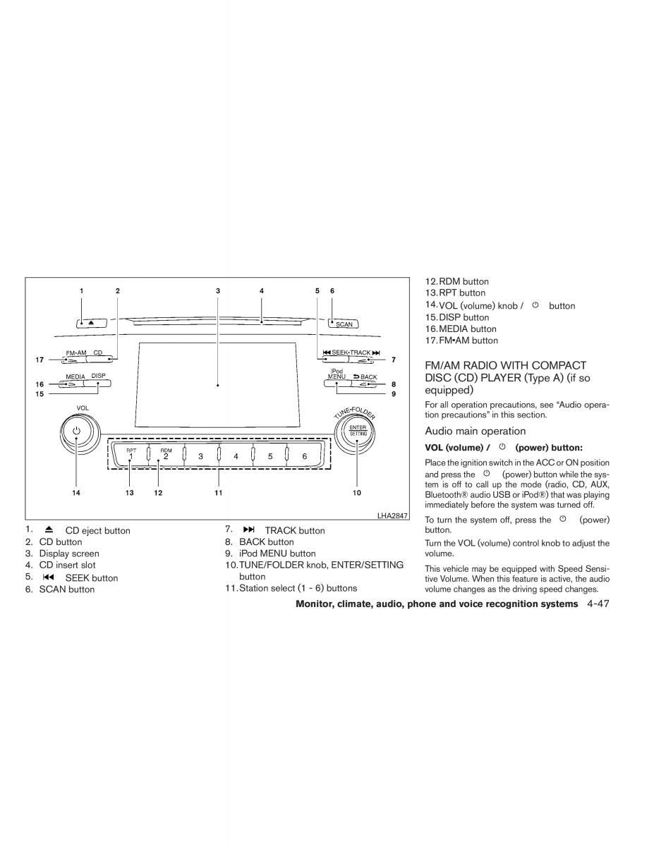 Nissan Altima L33 V 5 owners manual / page 216