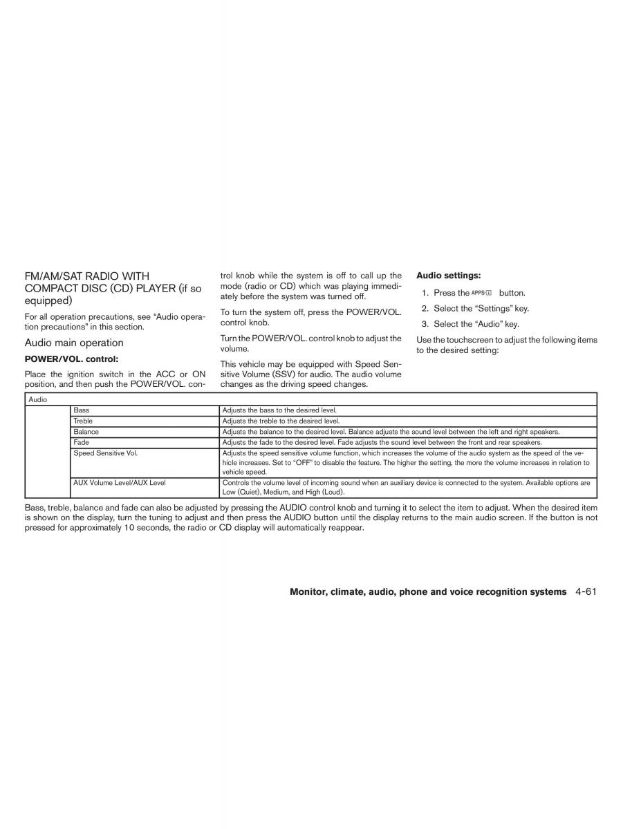 Nissan Altima L33 V 5 owners manual / page 230