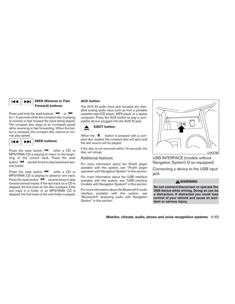 Nissan Altima L33 V 5 owners manual / page 234