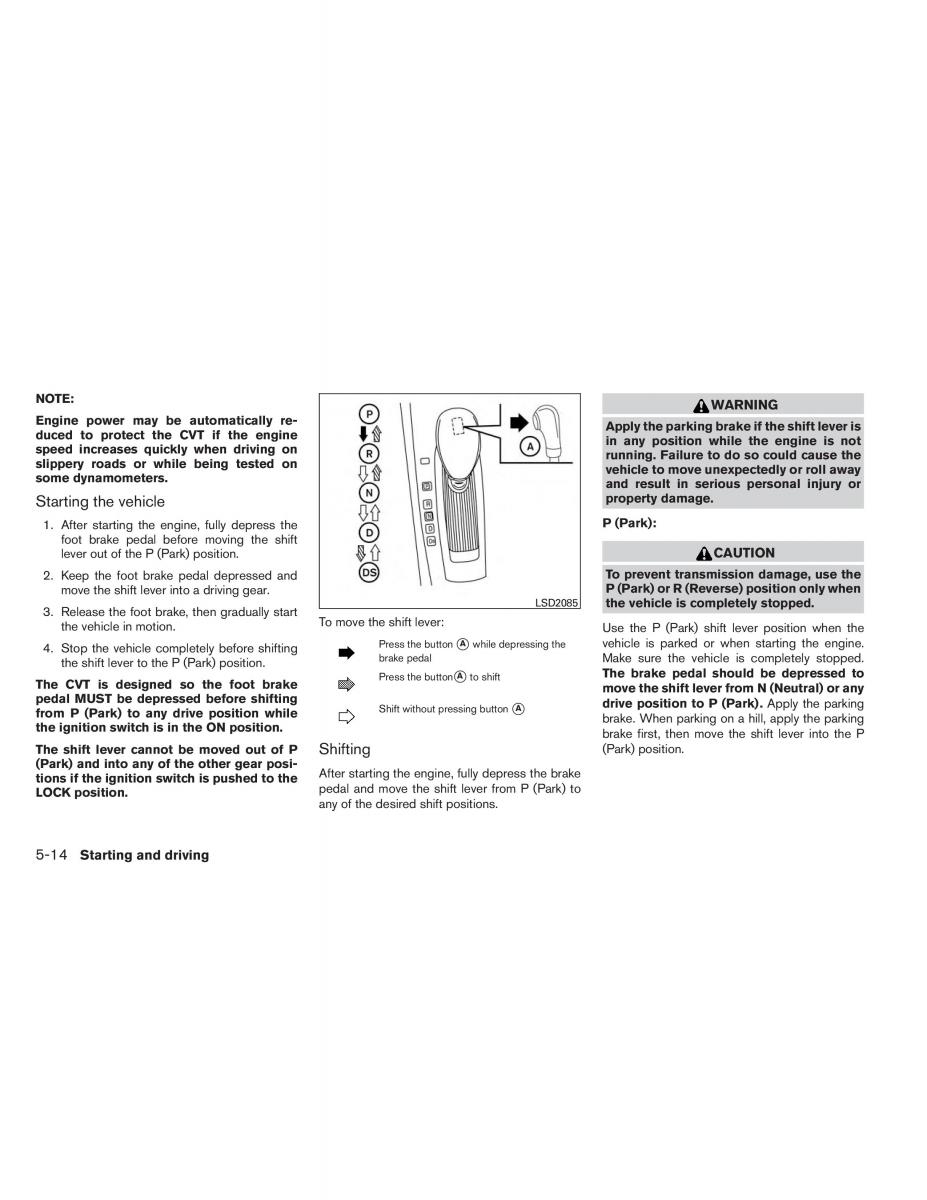 Nissan Altima L33 V 5 owners manual / page 303