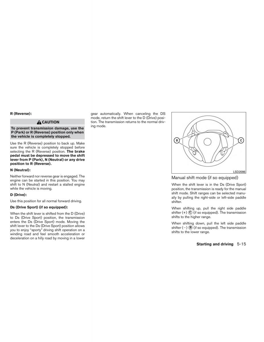 Nissan Altima L33 V 5 owners manual / page 304