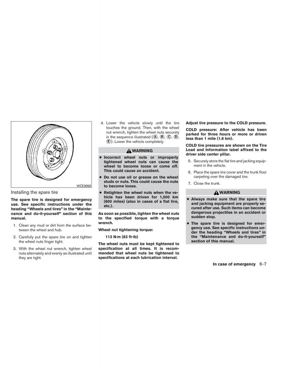 Nissan Altima L33 V 5 owners manual / page 334