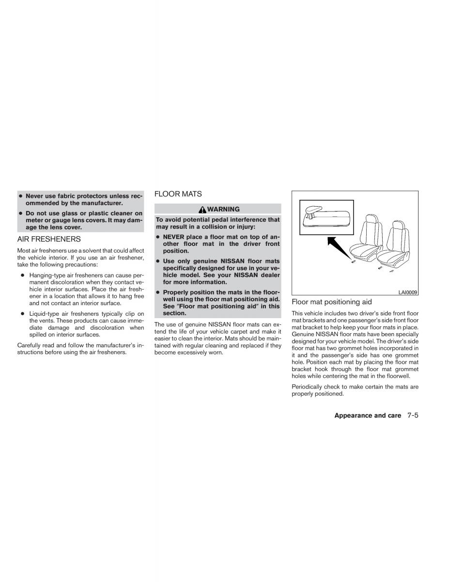 Nissan Altima L33 V 5 owners manual / page 346