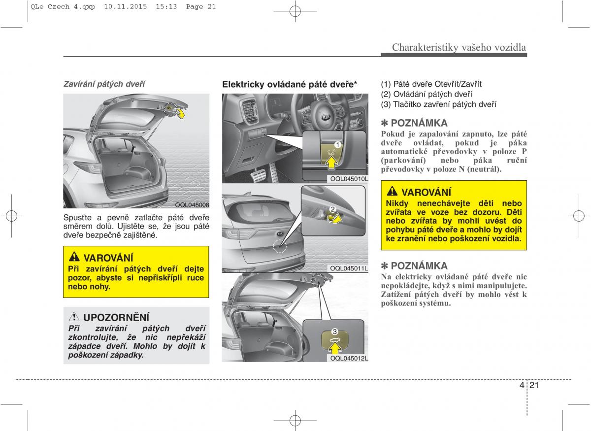 KIA Sportage IV navod k obsludze / page 110