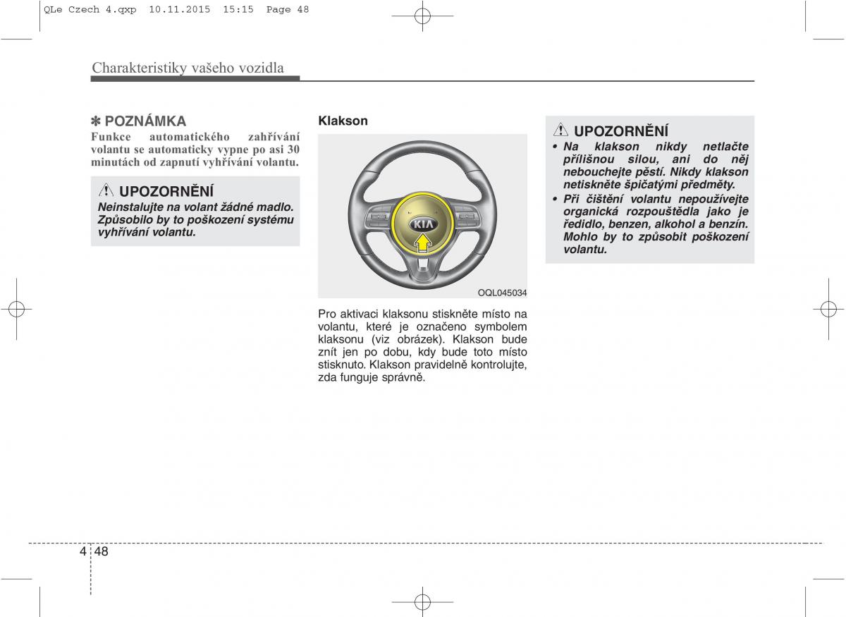 KIA Sportage IV navod k obsludze / page 137