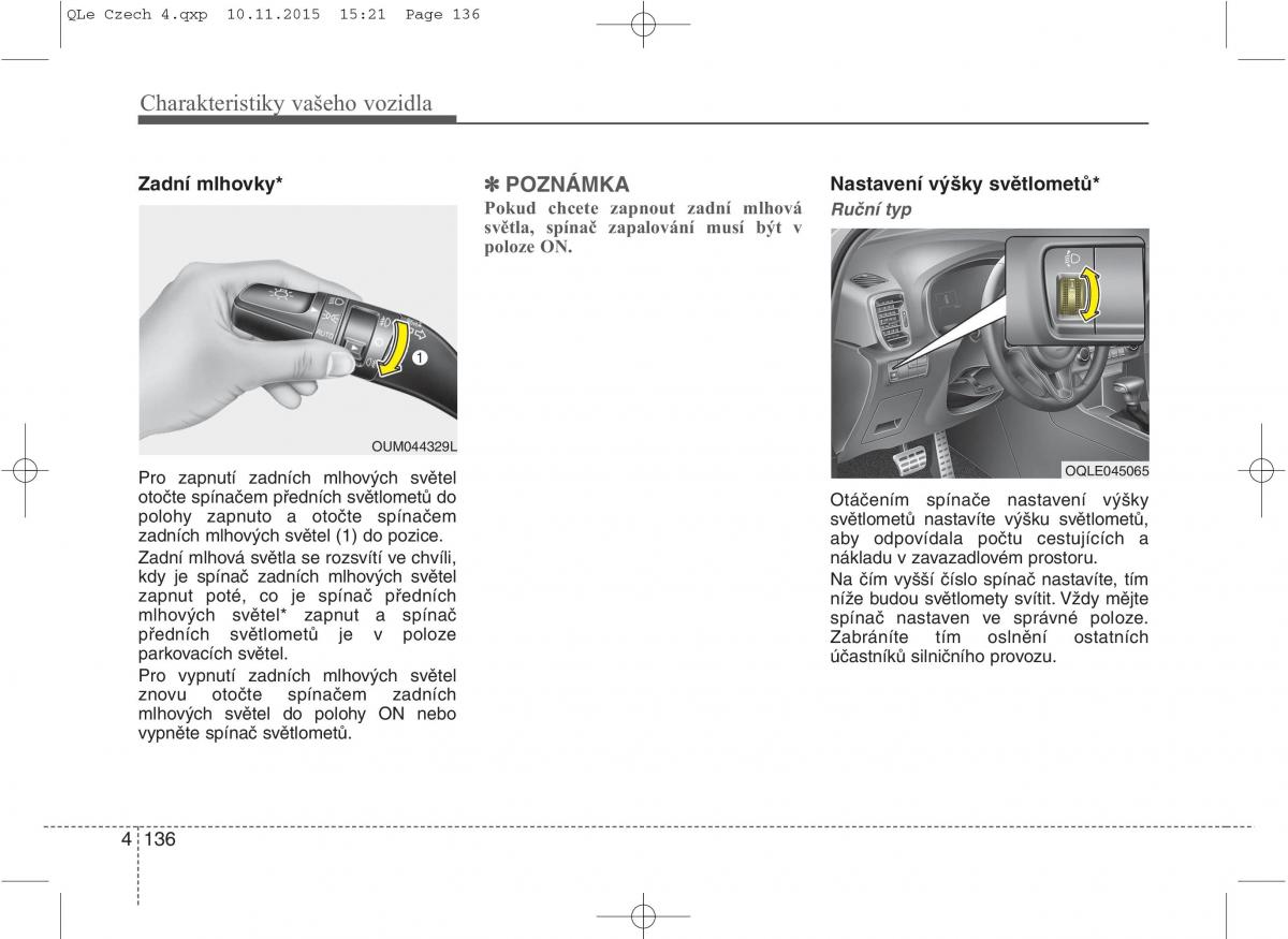 KIA Sportage IV navod k obsludze / page 225