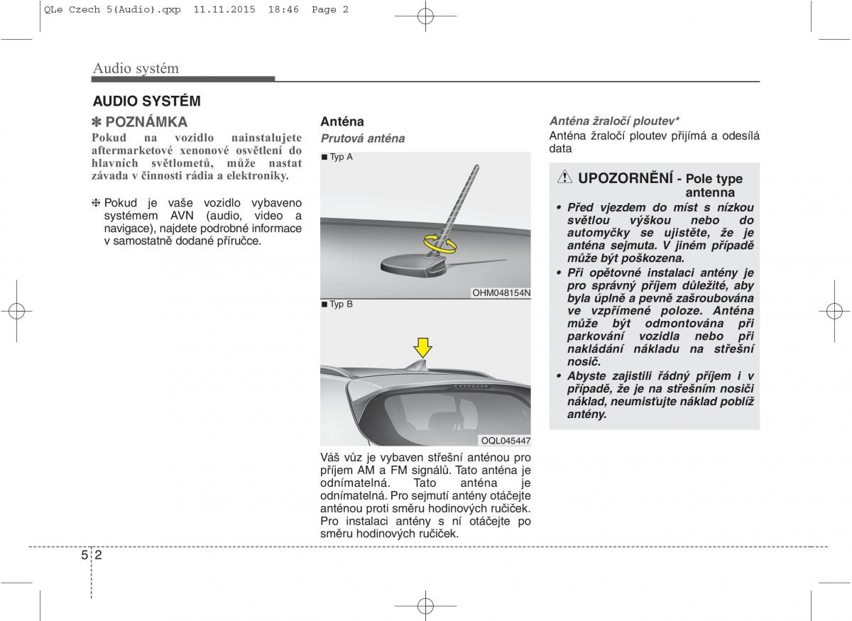 KIA Sportage IV navod k obsludze / page 284