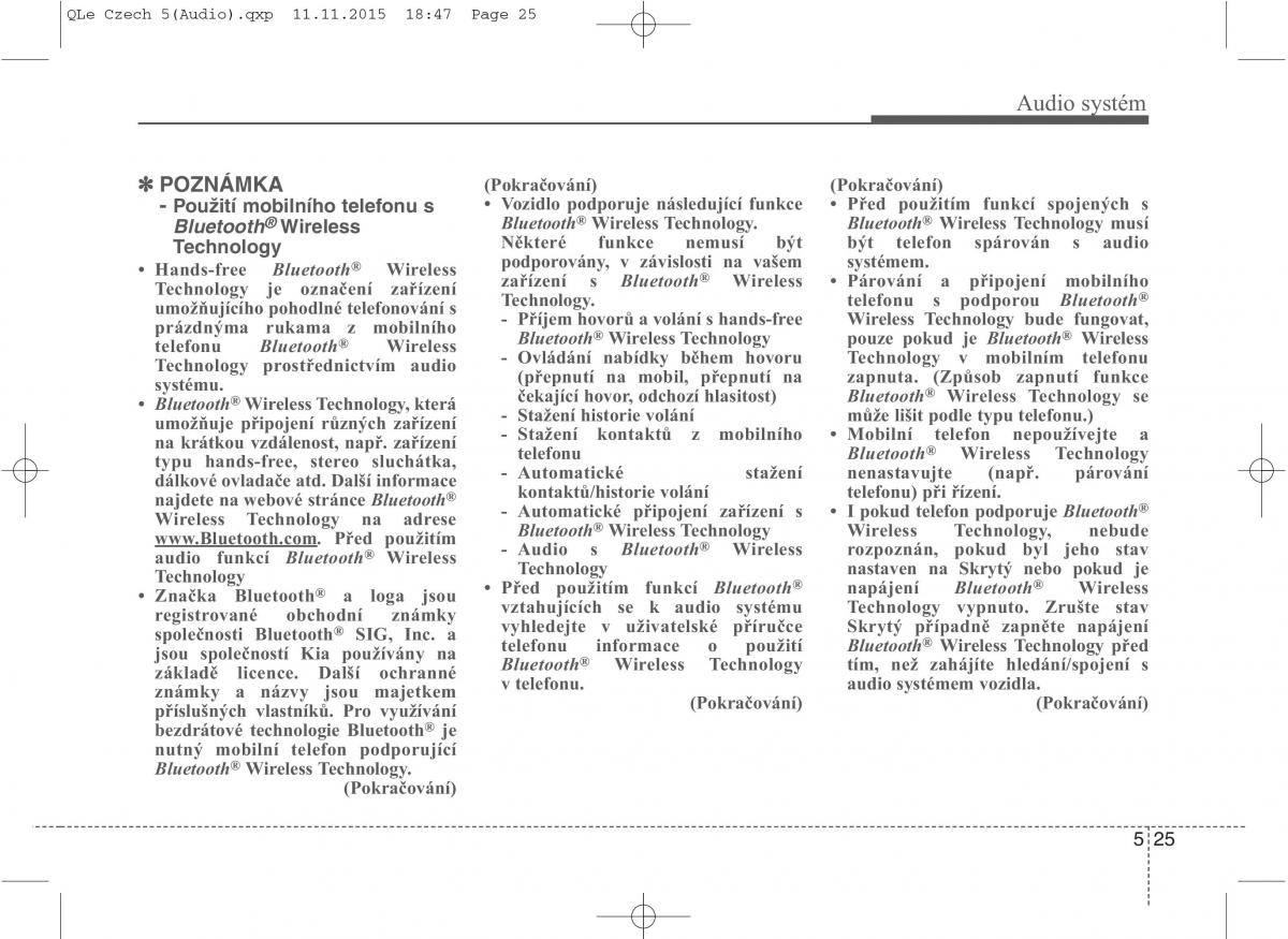 KIA Sportage IV navod k obsludze / page 307