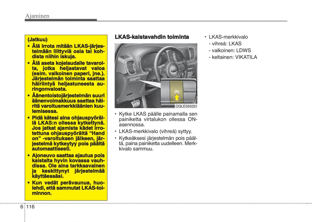 KIA Sportage IV omistajan kasikirja / page 548