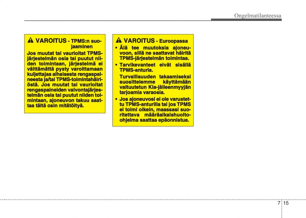 KIA Sportage IV omistajan kasikirja / page 601