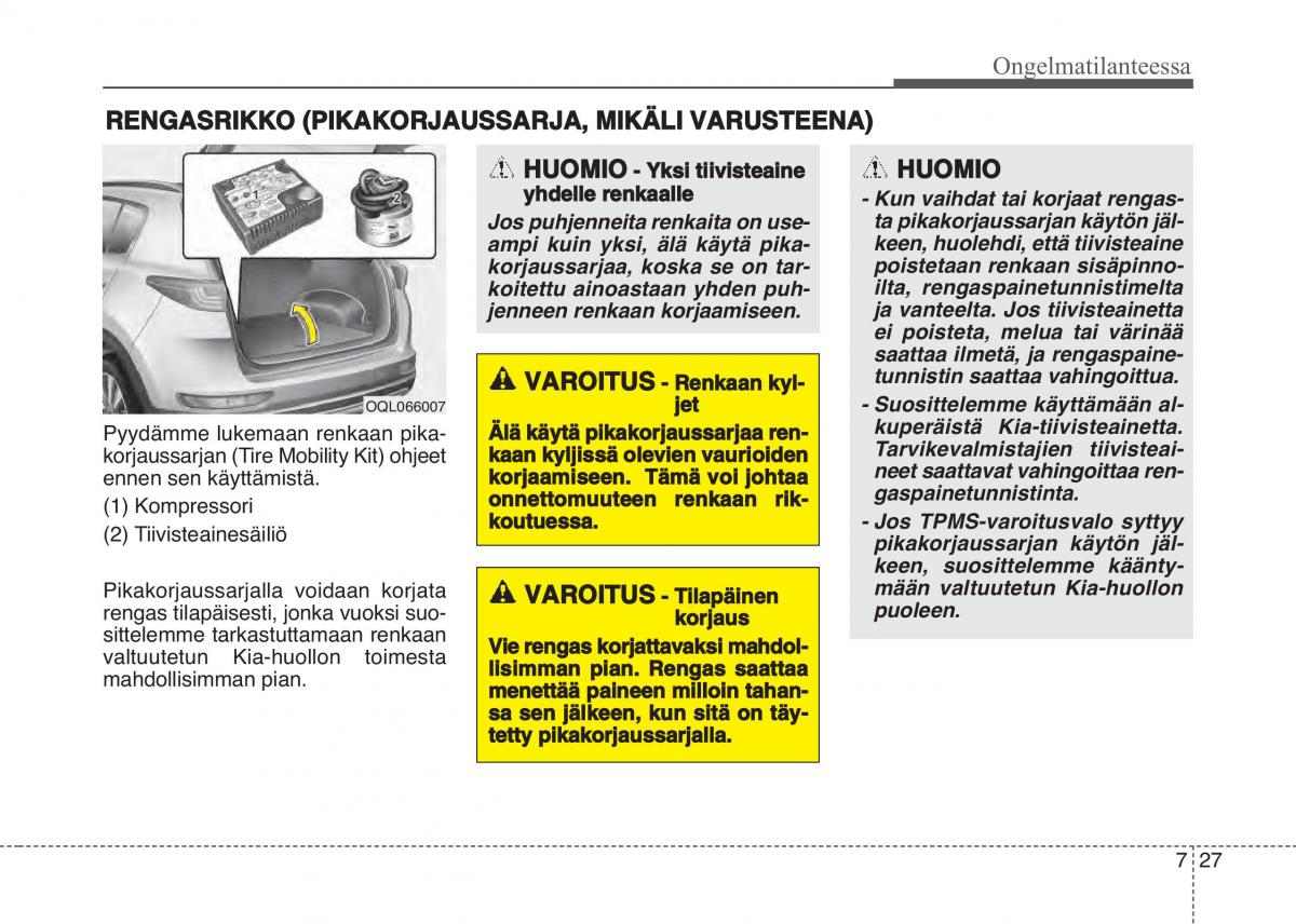 KIA Sportage IV omistajan kasikirja / page 613