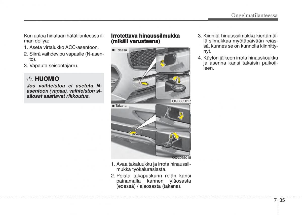 KIA Sportage IV omistajan kasikirja / page 621