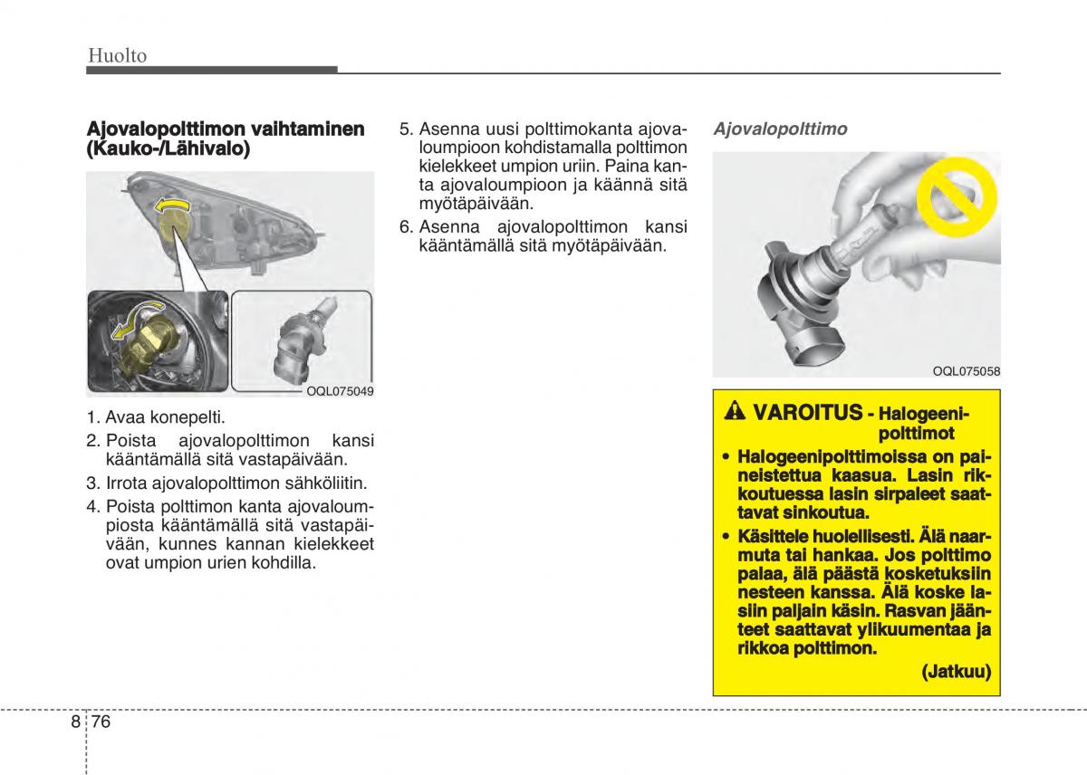 KIA Sportage IV omistajan kasikirja / page 701