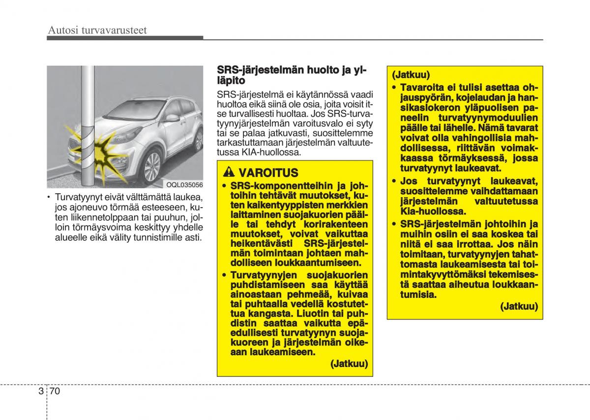 KIA Sportage IV omistajan kasikirja / page 89