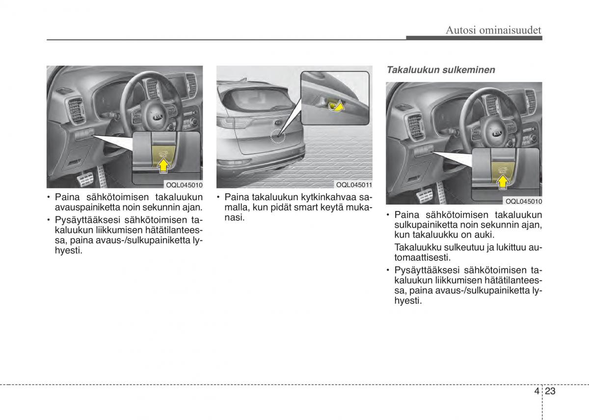 KIA Sportage IV omistajan kasikirja / page 114