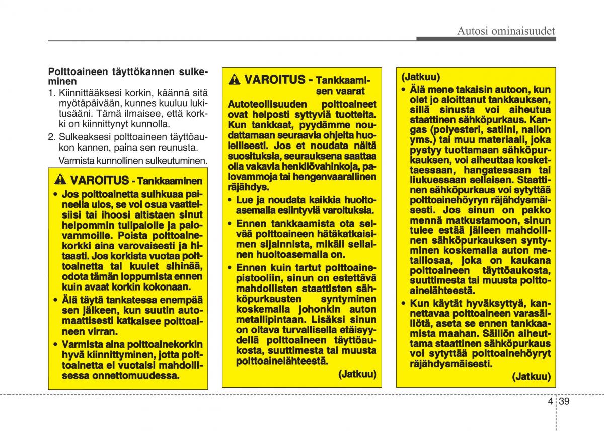 KIA Sportage IV omistajan kasikirja / page 130