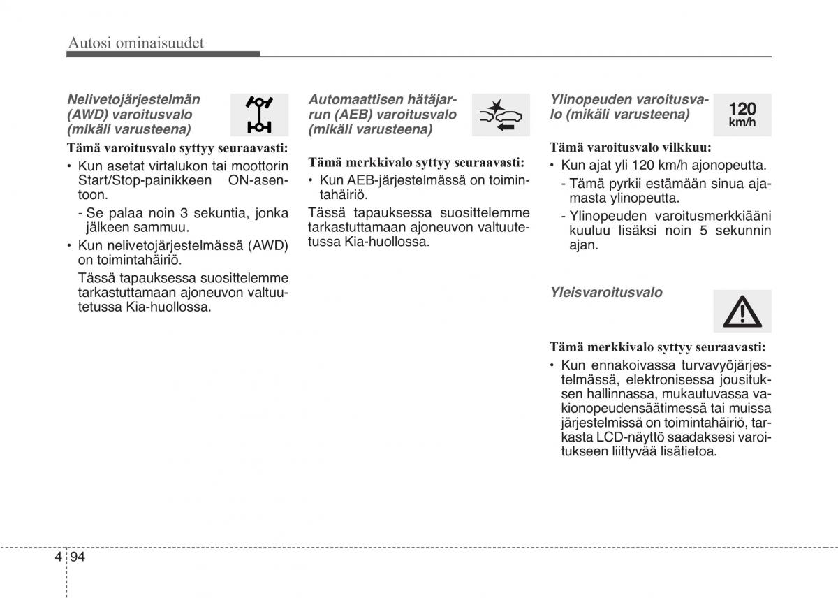 KIA Sportage IV omistajan kasikirja / page 185