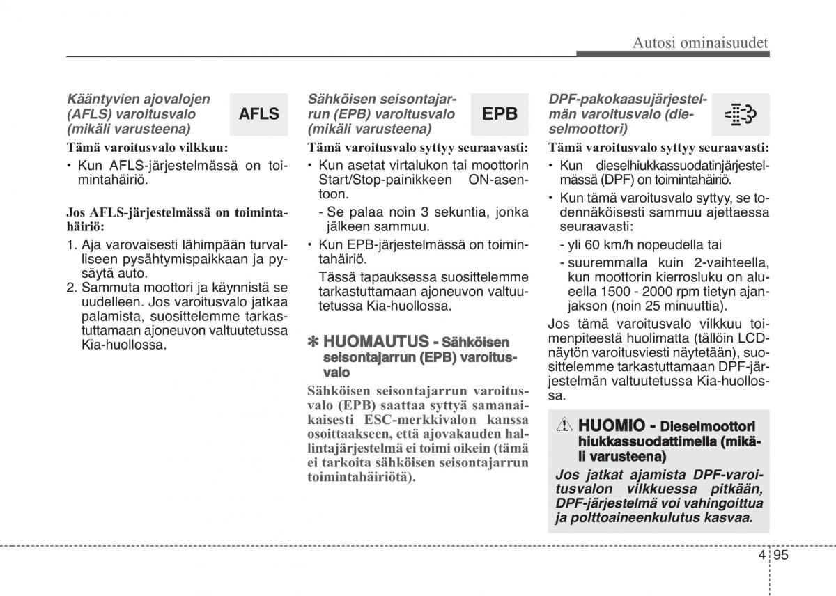 KIA Sportage IV omistajan kasikirja / page 186