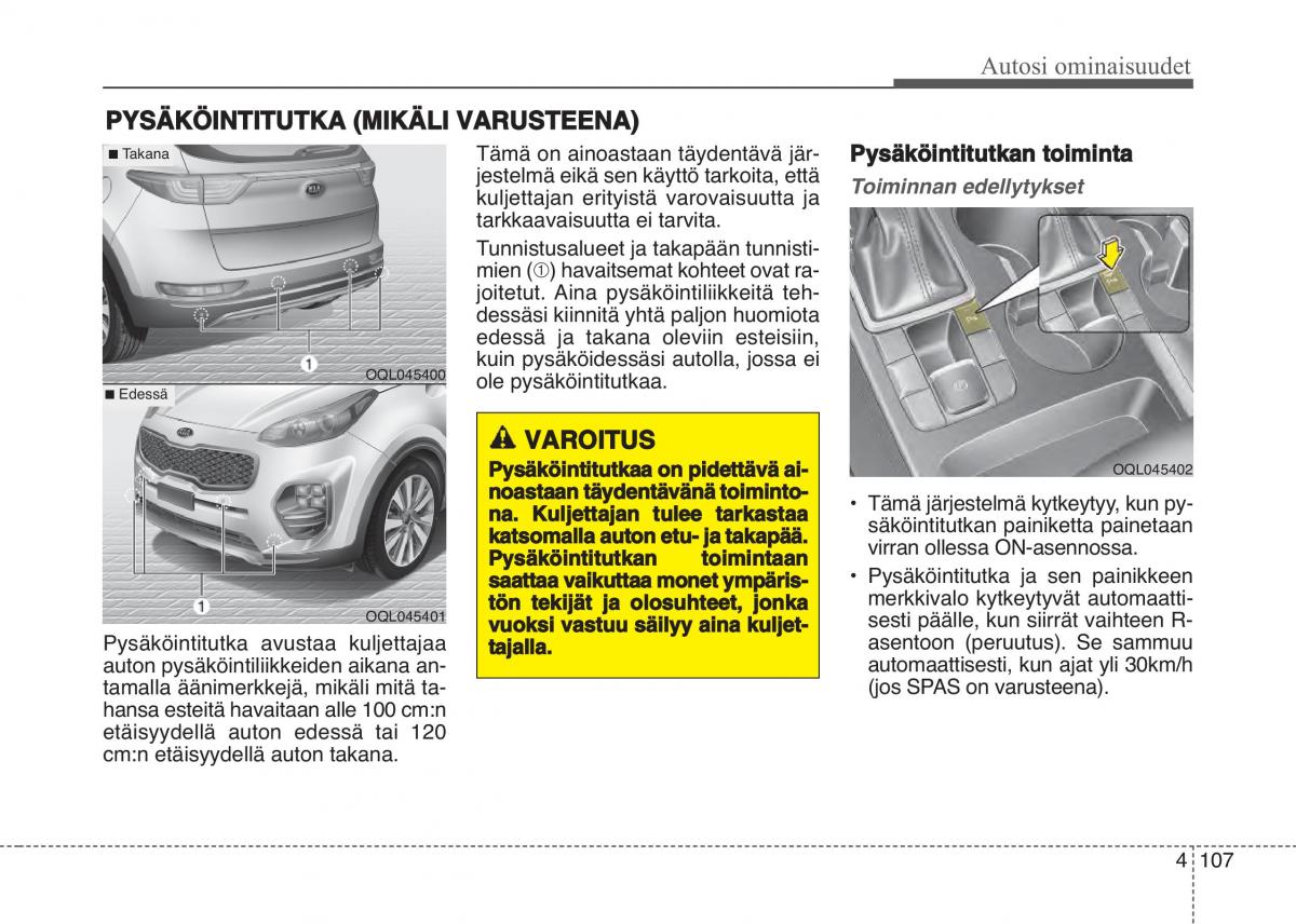 KIA Sportage IV omistajan kasikirja / page 198